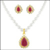New red stone pearls set - SJPDEC-025 - Click here to View more details about this Product